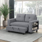 9705GY-2* - (2)Love Seat with Pull-out Bed, Shelves and Charging Ports