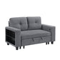 9705GY-2* - (2)Love Seat with Pull-out Bed, Shelves and Charging Ports