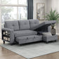 9705GY*32AVC - (3)Sectional with Reversible Chaise, Pull-out Bed, Shelves and Charging Ports