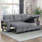 9705GY*32AVC - (3)Sectional with Reversible Chaise, Pull-out Bed, Shelves and Charging Ports