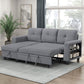9705GY*32AVC - (3)Sectional with Reversible Chaise, Pull-out Bed, Shelves and Charging Ports