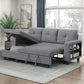 9705GY*32AVC - (3)Sectional with Reversible Chaise, Pull-out Bed, Shelves and Charging Ports