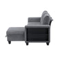 9705GY*32AVC - (3)Sectional with Reversible Chaise, Pull-out Bed, Shelves and Charging Ports