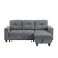 9705GY*32AVC - (3)Sectional with Reversible Chaise, Pull-out Bed, Shelves and Charging Ports