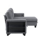 9705GY*32AVC - (3)Sectional with Reversible Chaise, Pull-out Bed, Shelves and Charging Ports