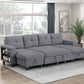 9705GY*42AVC - (4)Sectional with Two Chaises, Pull-out Bed, Shelves and Charging Ports