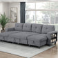 9705GY*42AVC - (4)Sectional with Two Chaises, Pull-out Bed, Shelves and Charging Ports