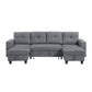 9705GY*42AVC - (4)Sectional with Two Chaises, Pull-out Bed, Shelves and Charging Ports