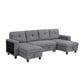 9705GY*42AVC - (4)Sectional with Two Chaises, Pull-out Bed, Shelves and Charging Ports