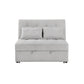 9707GRY-2CL - Convertible Armless 2-Seater with Pull-out Bed and Charging Ports