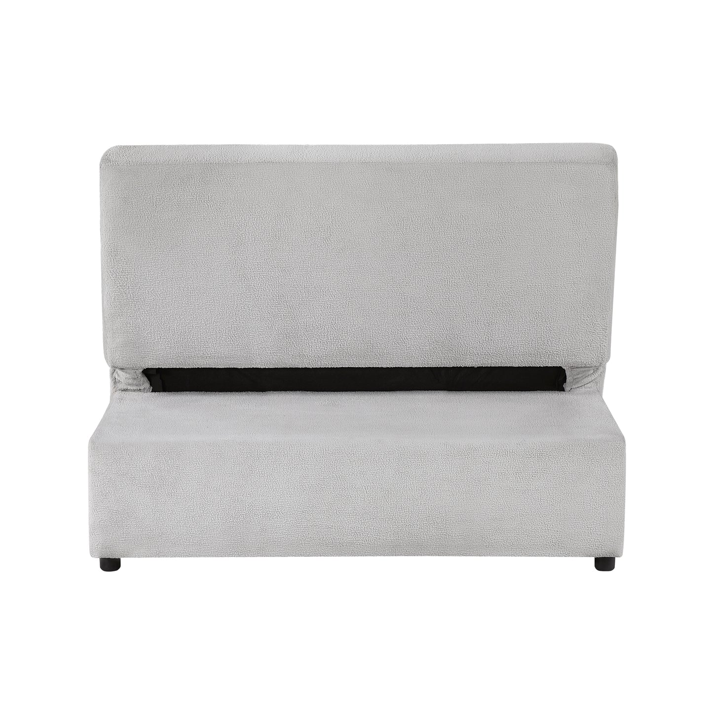 9707GRY-2CL - Convertible Armless 2-Seater with Pull-out Bed and Charging Ports