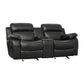 9724BLK*2 - 2pc Set: Sofa, Love