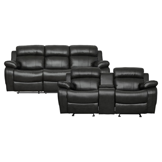 9724BLK*2 - 2pc Set: Sofa, Love