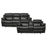 9724BLK*2 - 2pc Set: Sofa, Love