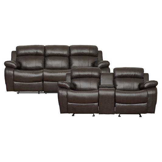 9724BRW*2 - 2pc Set: Sofa, Love