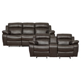 9724BRW*2 - 2pc Set: Sofa, Love