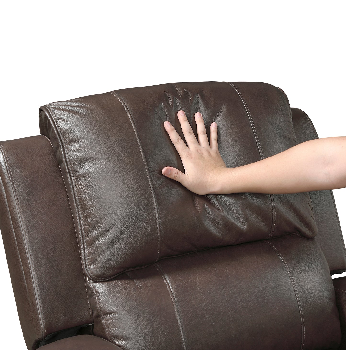 9735BRW-2 - Double Reclining Love Seat with Center Console