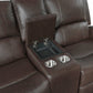 9735BRW-2 - Double Reclining Love Seat with Center Console