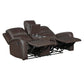 9735BRW-2 - Double Reclining Love Seat with Center Console