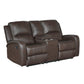 9735BRW-2 - Double Reclining Love Seat with Center Console
