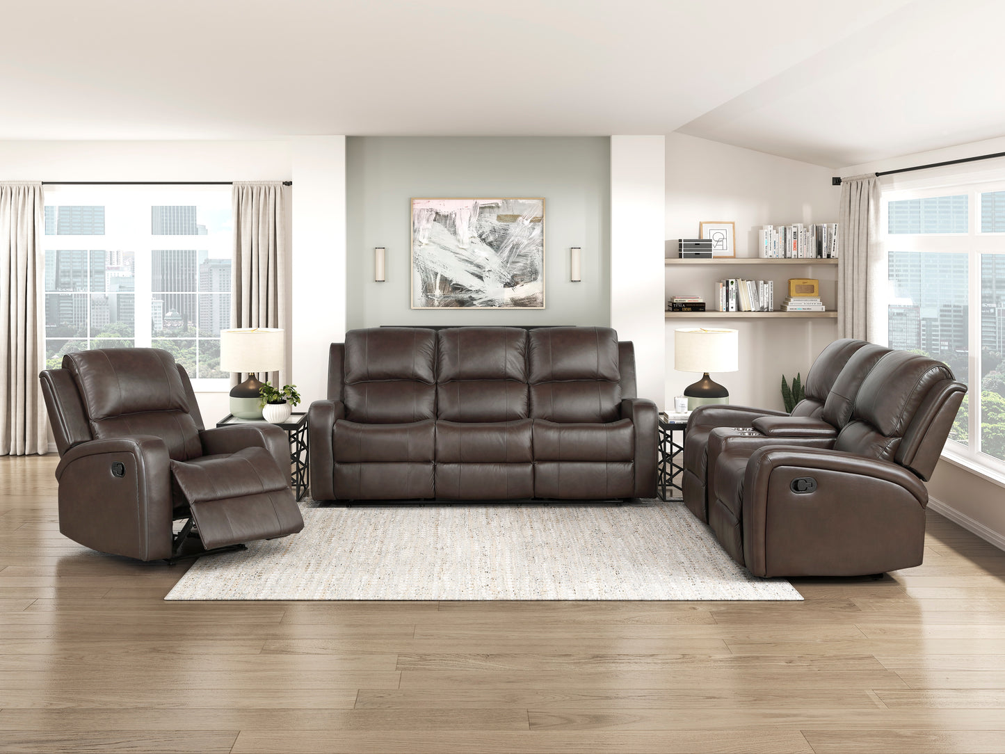 9735BRW-3 - Double Reclining Sofa
