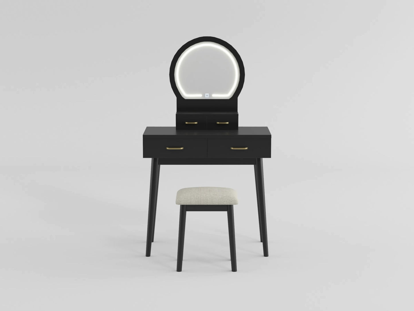 4565WH - Vanity Dresser with Mirror and Stool