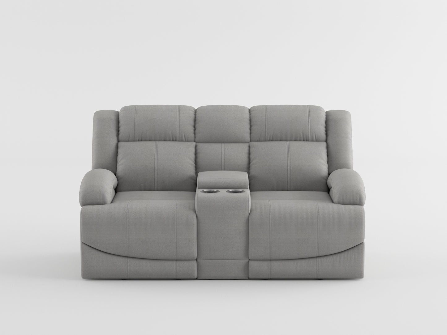 9207GRY-2PW - Power Double Reclining Love Seat with Center Console