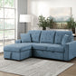 9816BU*2LCRL - (2)2-Piece Sectional with Left Chaise, Pull-out Bed and Hidden Storage