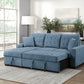 9816BU*2LCRL - (2)2-Piece Sectional with Left Chaise, Pull-out Bed and Hidden Storage