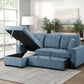 9816BU*2LCRL - (2)2-Piece Sectional with Left Chaise, Pull-out Bed and Hidden Storage