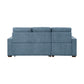 9816BU*2LCRL - (2)2-Piece Sectional with Left Chaise, Pull-out Bed and Hidden Storage