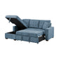 9816BU*2LCRL - (2)2-Piece Sectional with Left Chaise, Pull-out Bed and Hidden Storage