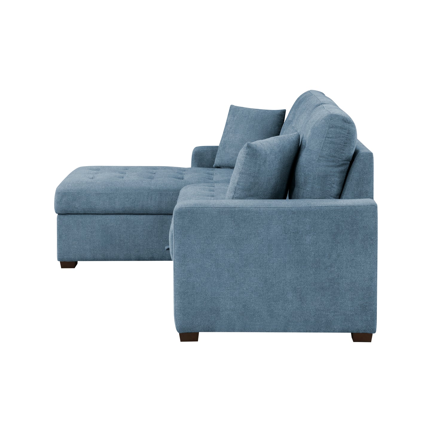 9816BU*2LCRL - (2)2-Piece Sectional with Left Chaise, Pull-out Bed and Hidden Storage