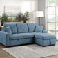 9816BU*2LLRC - (2)2-Piece Sectional with Right Chaise, Pull-out Bed and Hidden Storage