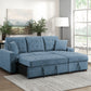 9816BU*2LLRC - (2)2-Piece Sectional with Right Chaise, Pull-out Bed and Hidden Storage