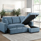 9816BU*2LLRC - (2)2-Piece Sectional with Right Chaise, Pull-out Bed and Hidden Storage