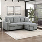 9816GY*SC - (2)2-Piece Sectional with Right Chaise, Pull-out Bed and Hidden Storage