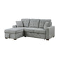 9816GY*2LCRL - (2)2-Piece Sectional with Left Chaise, Pull-out Bed and Hidden Storage