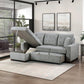 9816GY*2LCRL - (2)2-Piece Sectional with Left Chaise, Pull-out Bed and Hidden Storage