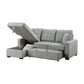 9816GY*2LCRL - (2)2-Piece Sectional with Left Chaise, Pull-out Bed and Hidden Storage