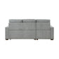 9816GY*2LCRL - (2)2-Piece Sectional with Left Chaise, Pull-out Bed and Hidden Storage