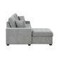 9816GY*2LCRL - (2)2-Piece Sectional with Left Chaise, Pull-out Bed and Hidden Storage