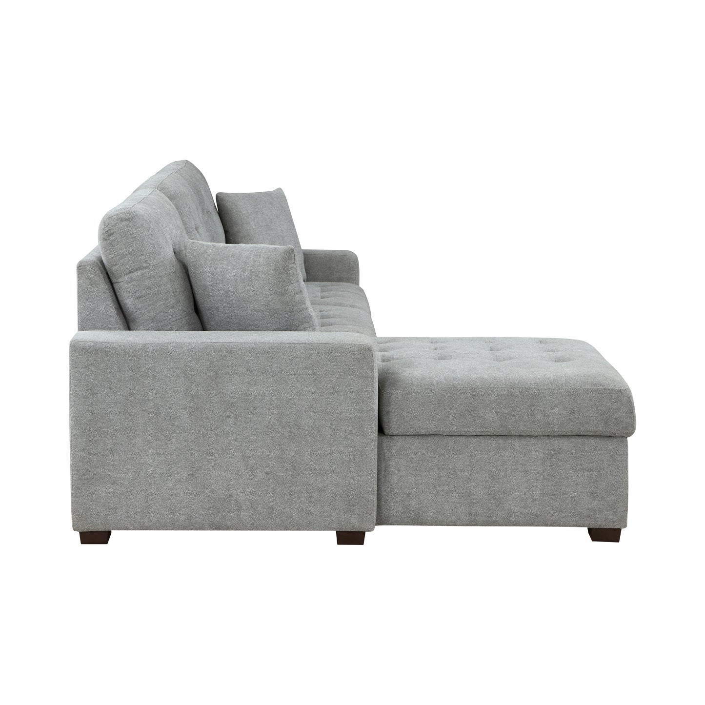 9816GY*2LCRL - (2)2-Piece Sectional with Left Chaise, Pull-out Bed and Hidden Storage
