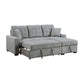9816GY*SC - (2)2-Piece Sectional with Right Chaise, Pull-out Bed and Hidden Storage