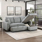 9816GY*SC - (2)2-Piece Sectional with Right Chaise, Pull-out Bed and Hidden Storage