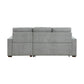 9816GY*SC - (2)2-Piece Sectional with Right Chaise, Pull-out Bed and Hidden Storage
