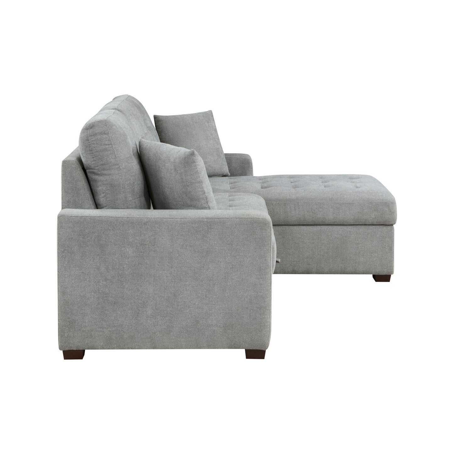 9816GY*SC - (2)2-Piece Sectional with Right Chaise, Pull-out Bed and Hidden Storage