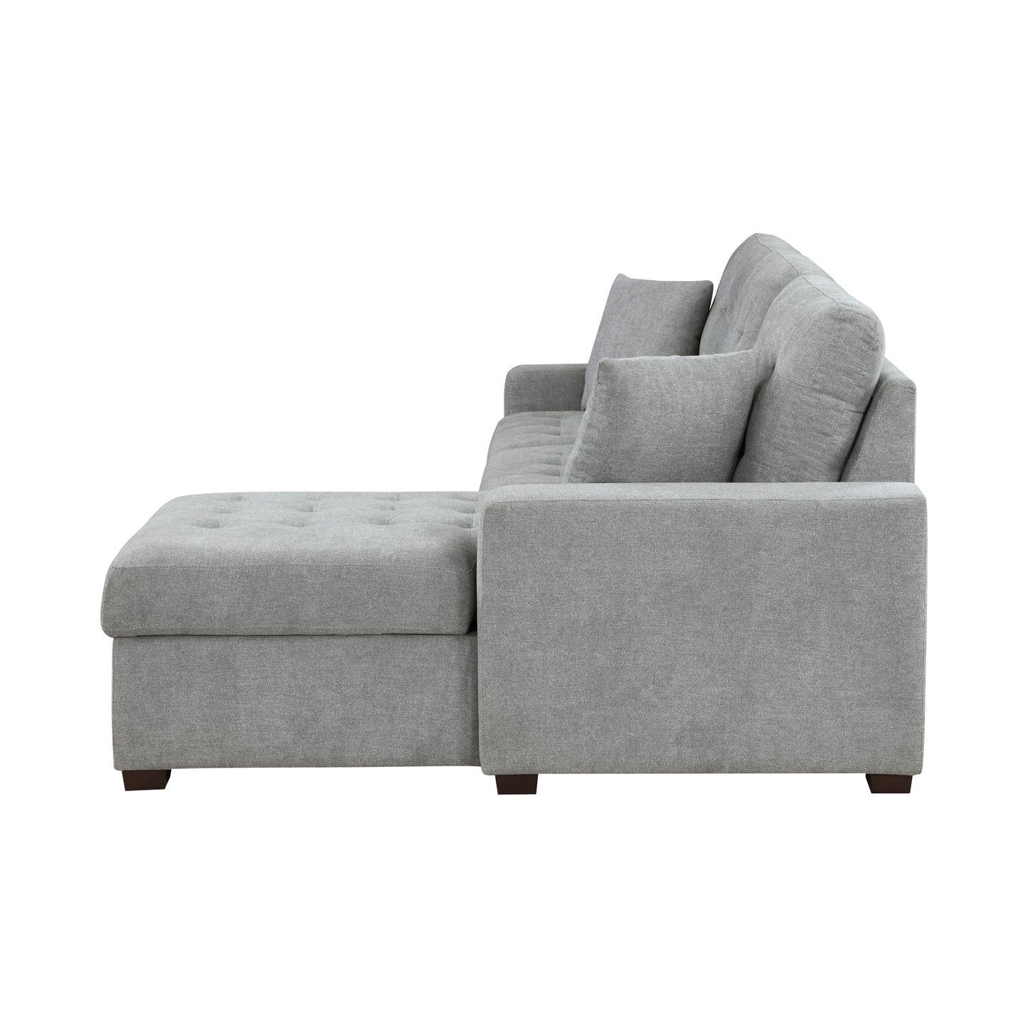 9816GY*SC - (2)2-Piece Sectional with Right Chaise, Pull-out Bed and Hidden Storage