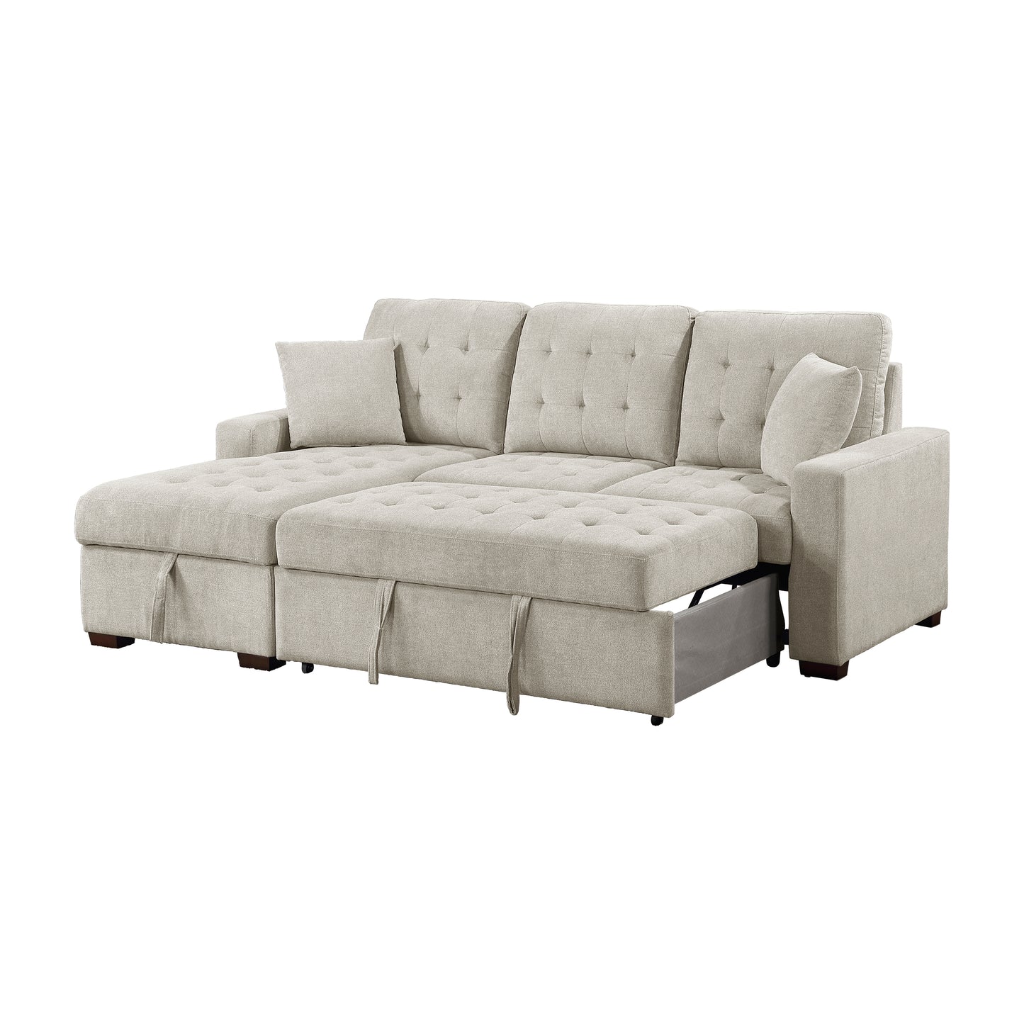 9816SN*2LCRL - (2)2-Piece Sectional with Left Chaise, Pull-out Bed and Hidden Storage
