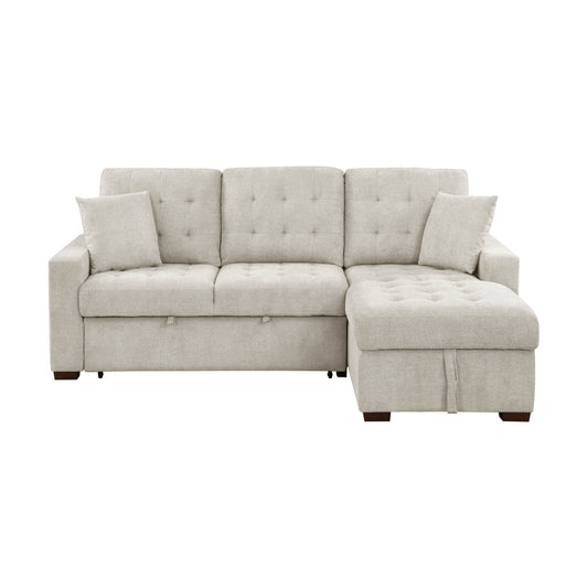 9816SN*2LLRC - (2)2-Piece Sectional with Right Chaise, Pull-out Bed and Hidden Storage